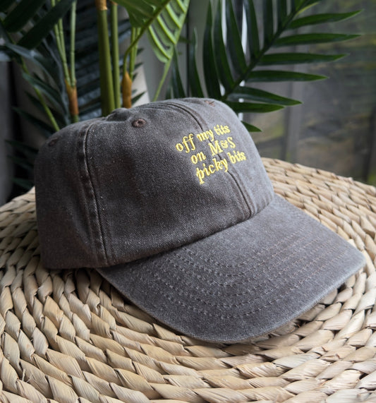 Off my tits on M&S picky bits Embroidered Cap