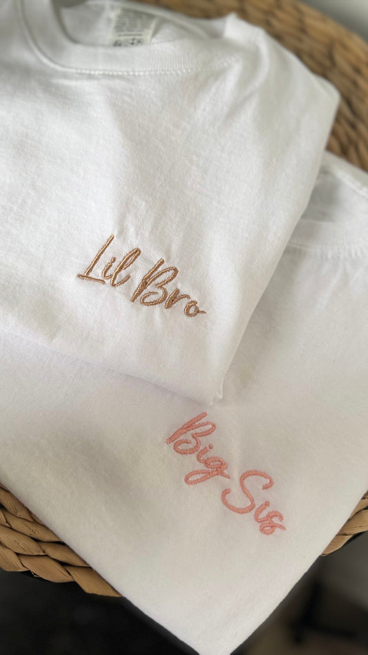 Kids Embroidered Tee – Matching Brother & Sister Outfits