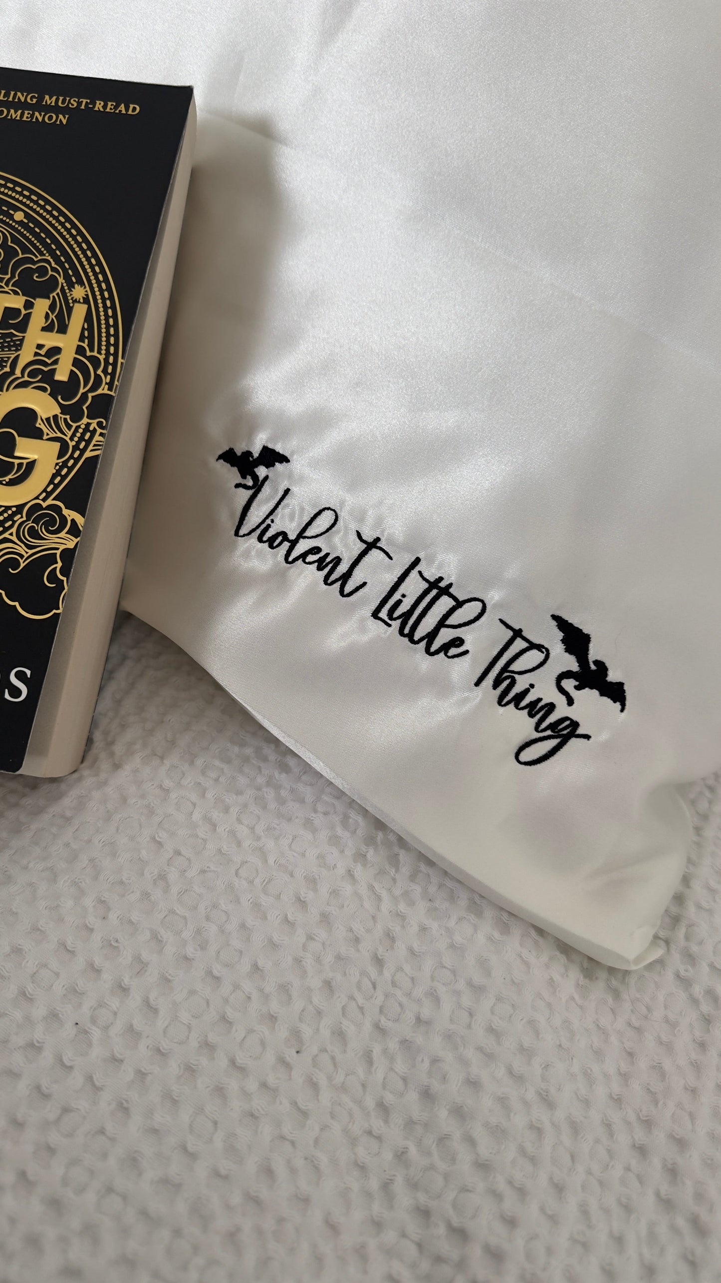 Embroidered Satin Pillowcases – Book Quote Collection