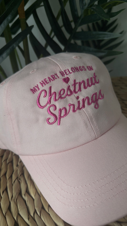 My Heart Belongs In Chestnut Springs Embroidered Cap
