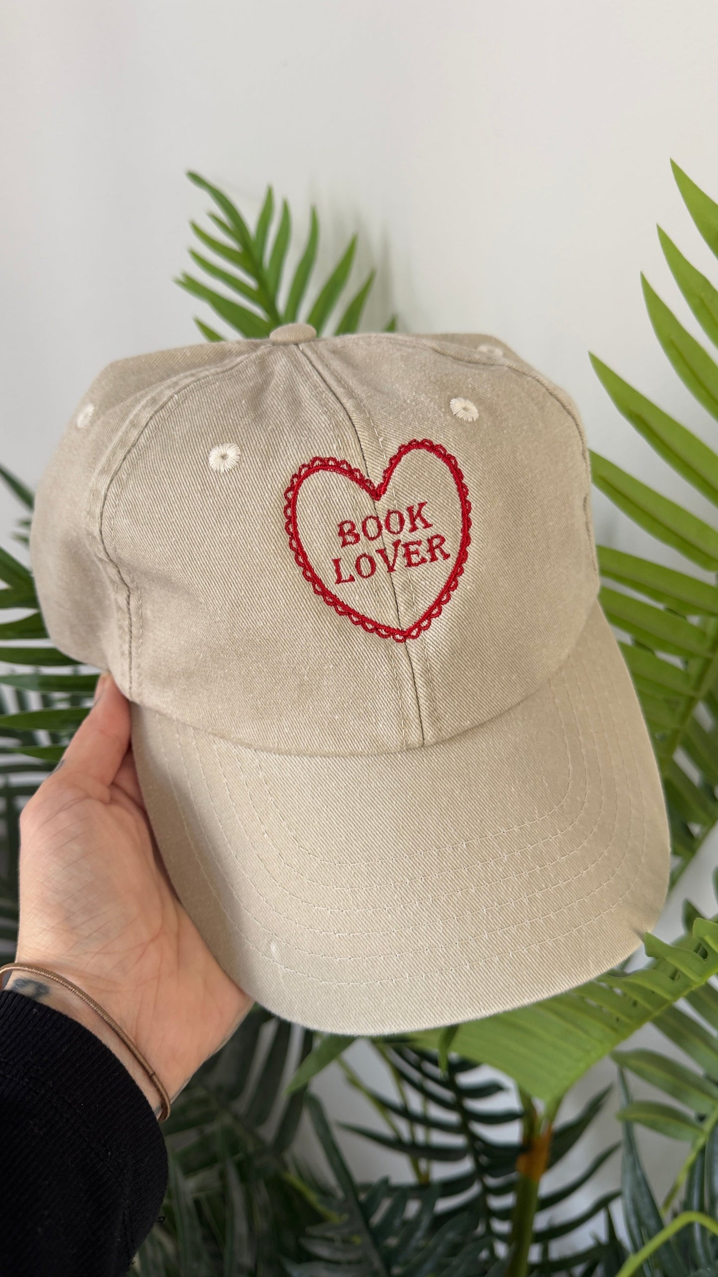 Book Lover Heart Embroidered Cap