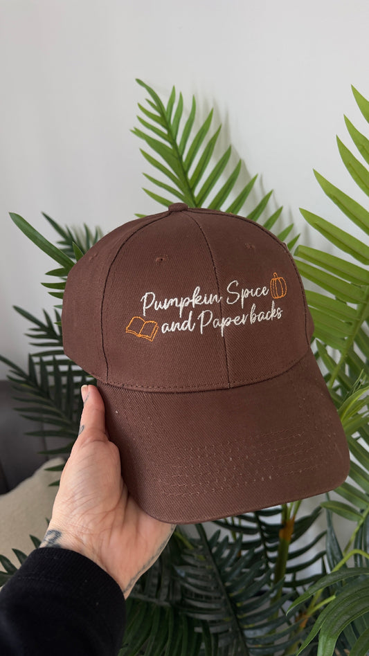 š Pumpkin Spice & Paperbacks Embroidered Cap š