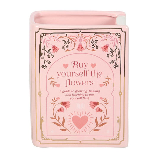 Book-Shaped Ceramic Vase – Pink (600ml) | Perfect for Book Lovers