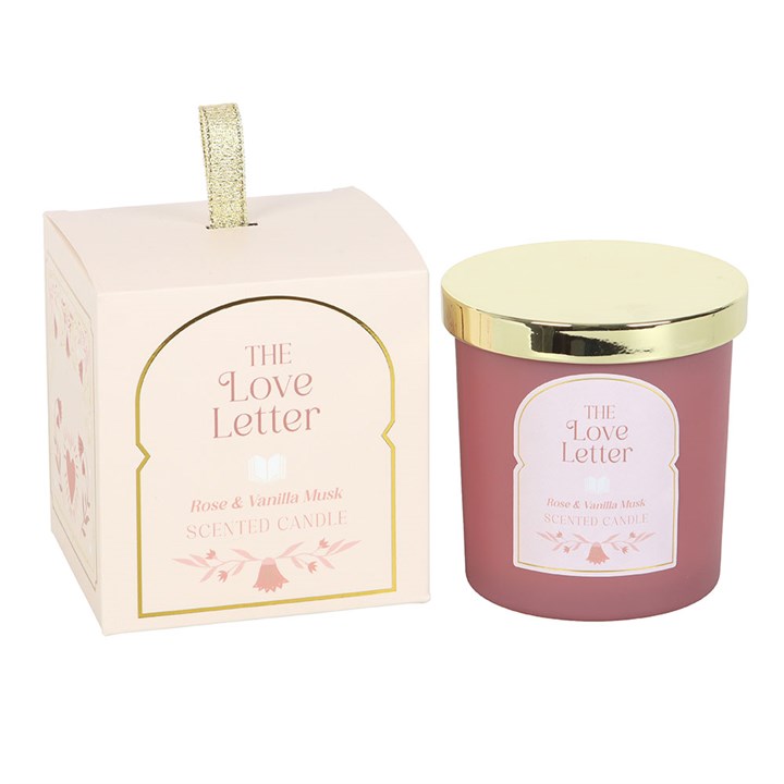 Bookish Candle – “The Love Letter” | Rose & Vanilla Musk, 27hr Burn