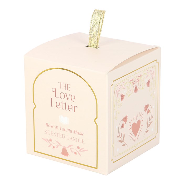Bookish Candle – “The Love Letter” | Rose & Vanilla Musk, 27hr Burn