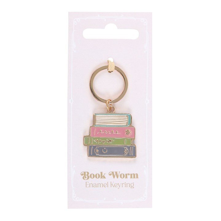 Book Worm Keyring – Alloy & Enamel | Gift for Book Lovers