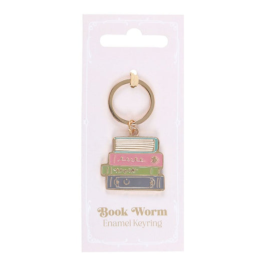 Book Worm Keyring – Alloy & Enamel | Gift for Book Lovers