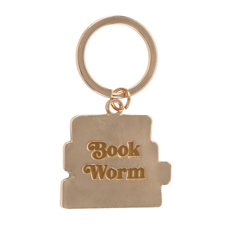 Book Worm Keyring – Alloy & Enamel | Gift for Book Lovers