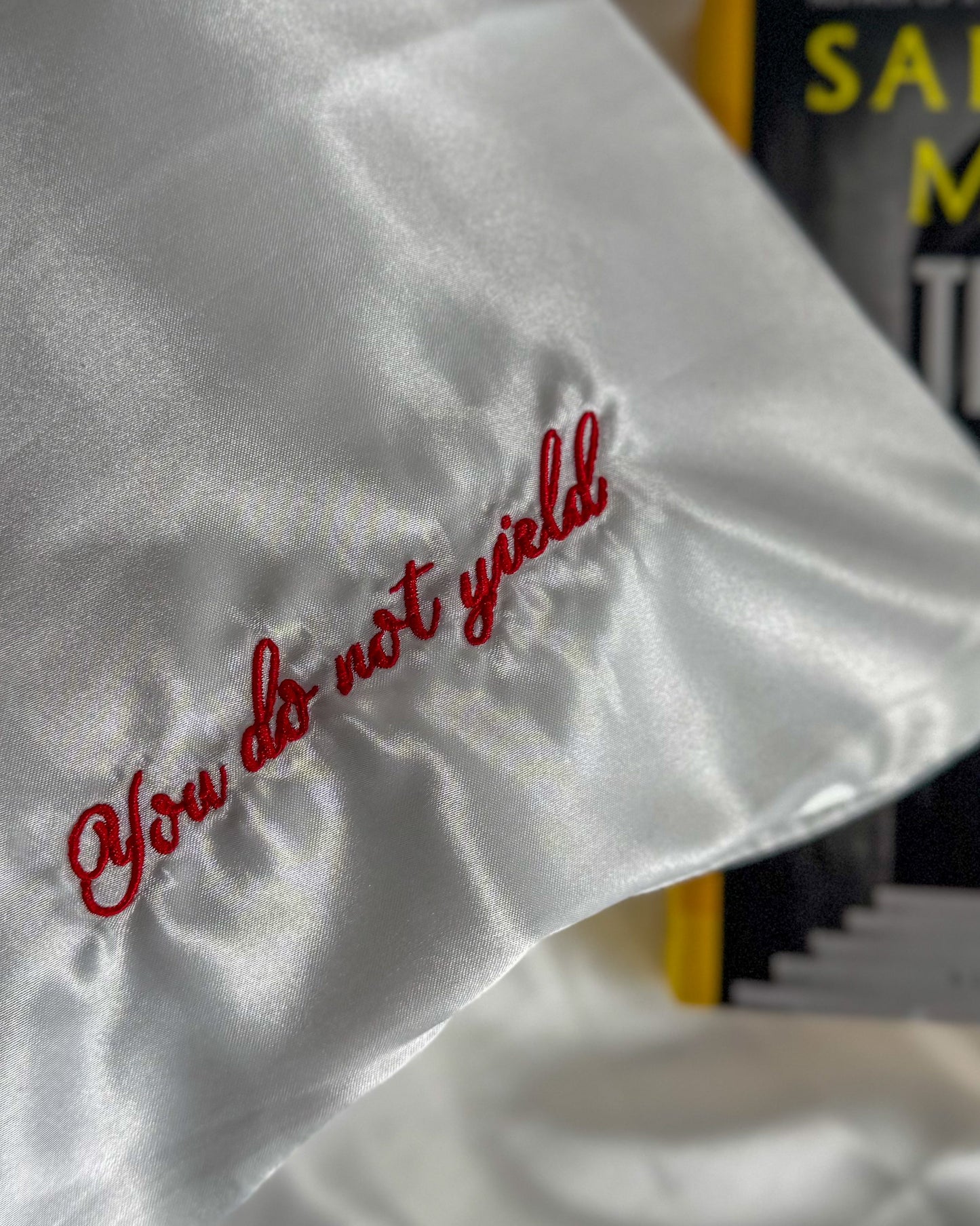 Embroidered Satin Pillowcases – Book Quote Collection