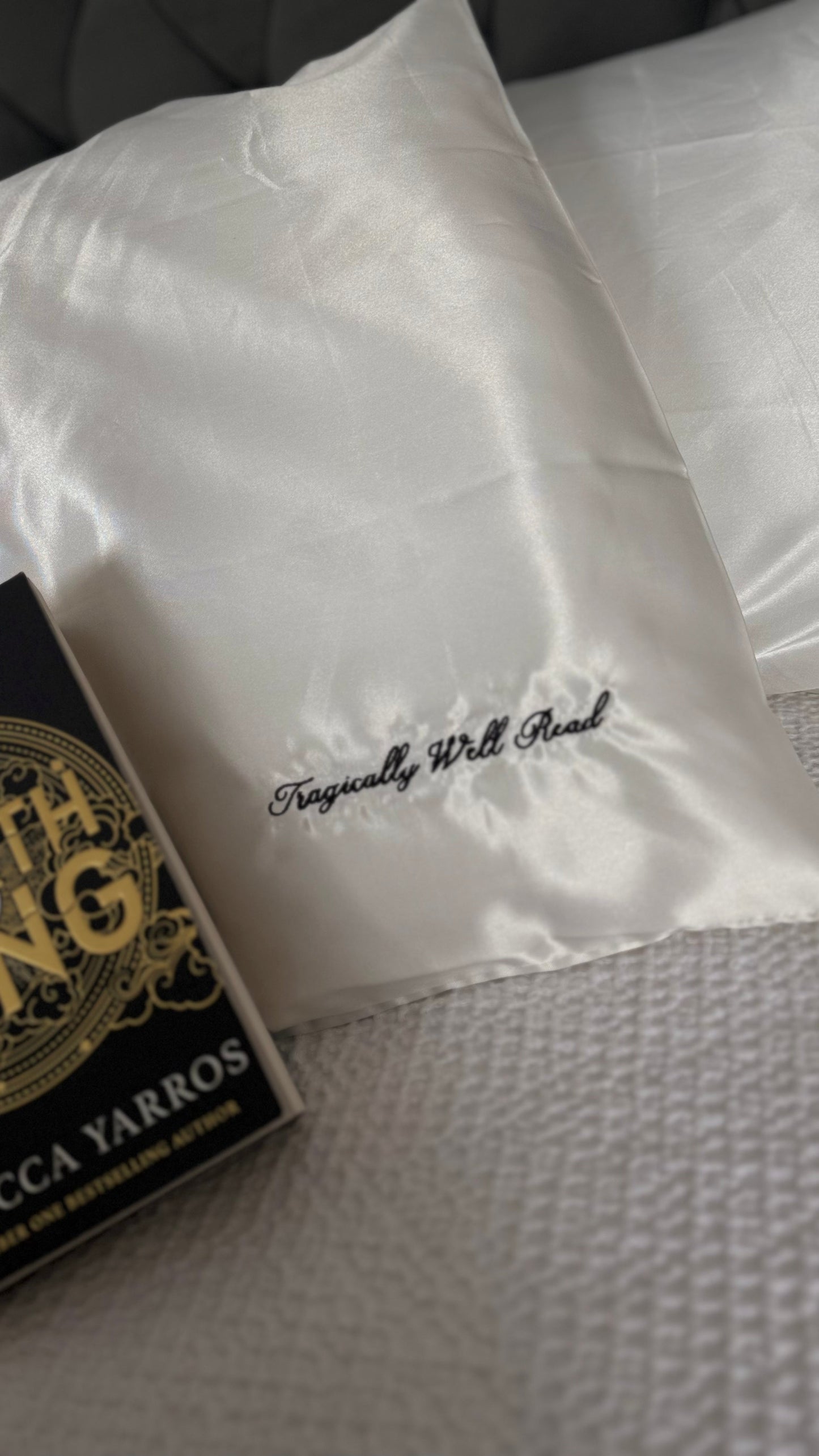Embroidered Satin Pillowcases – Book Quote Collection