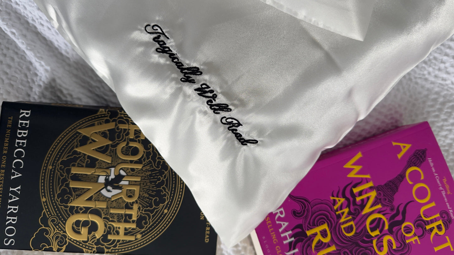 Embroidered Satin Pillowcases – Book Quote Collection
