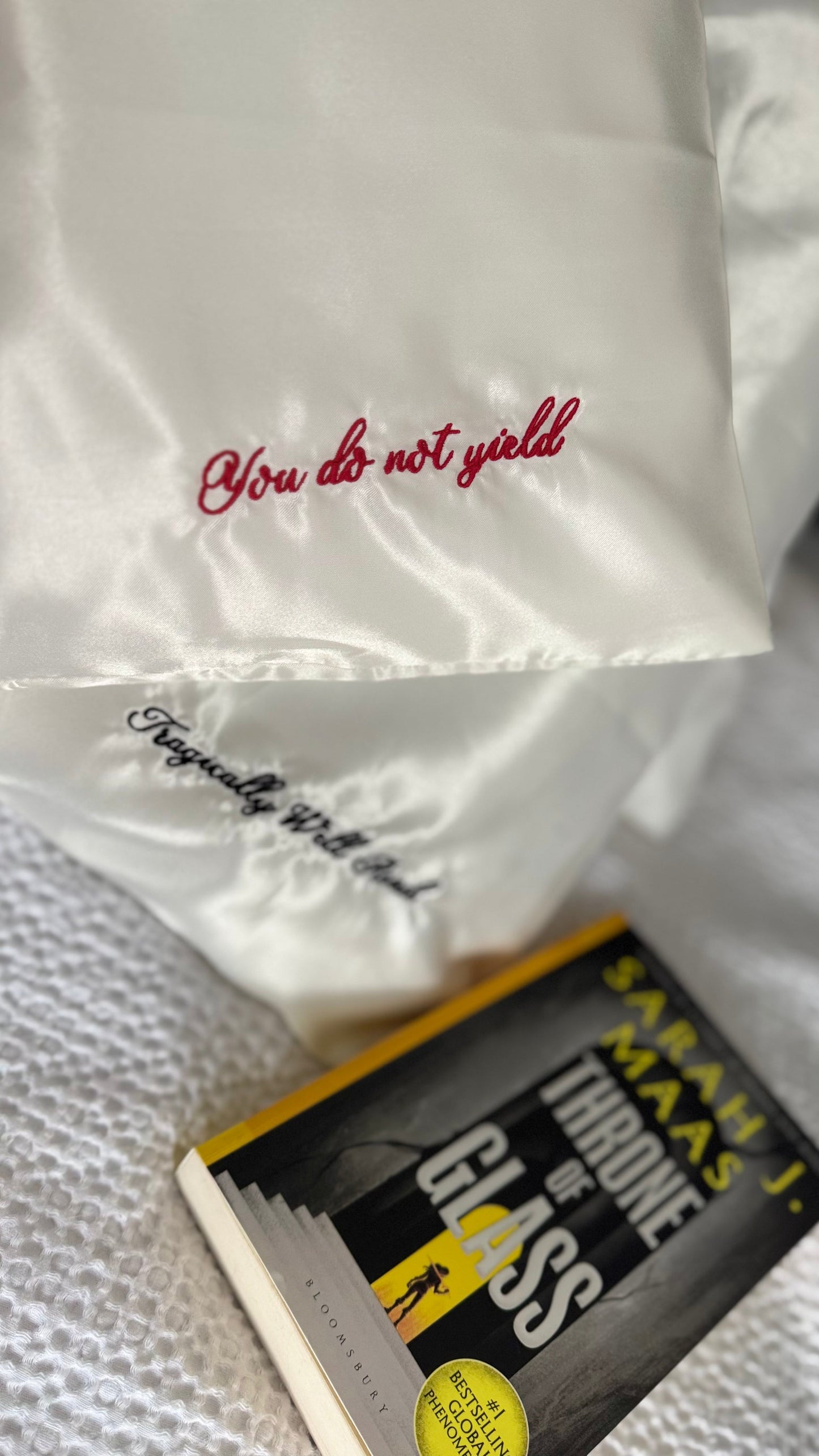 Embroidered Satin Pillowcases – Book Quote Collection