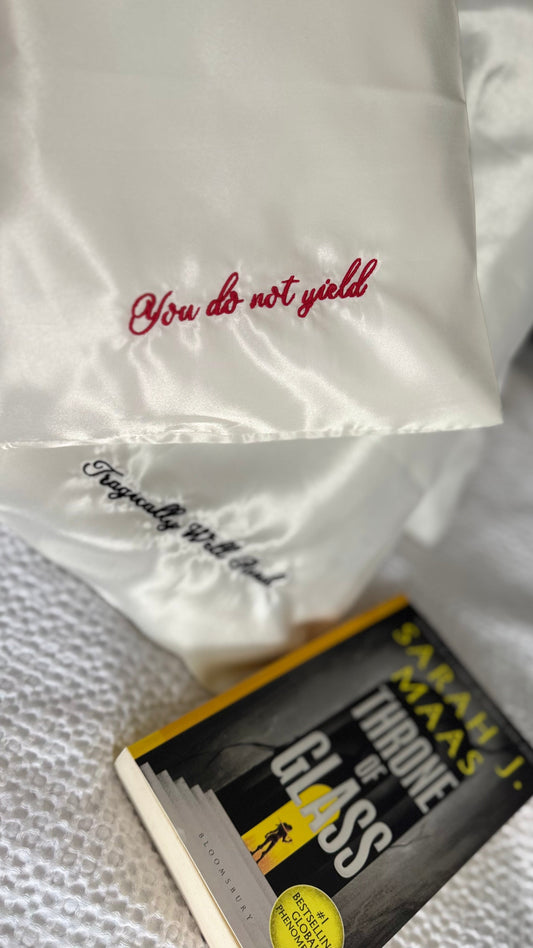 Embroidered Satin Pillowcases – Book Quote Collection
