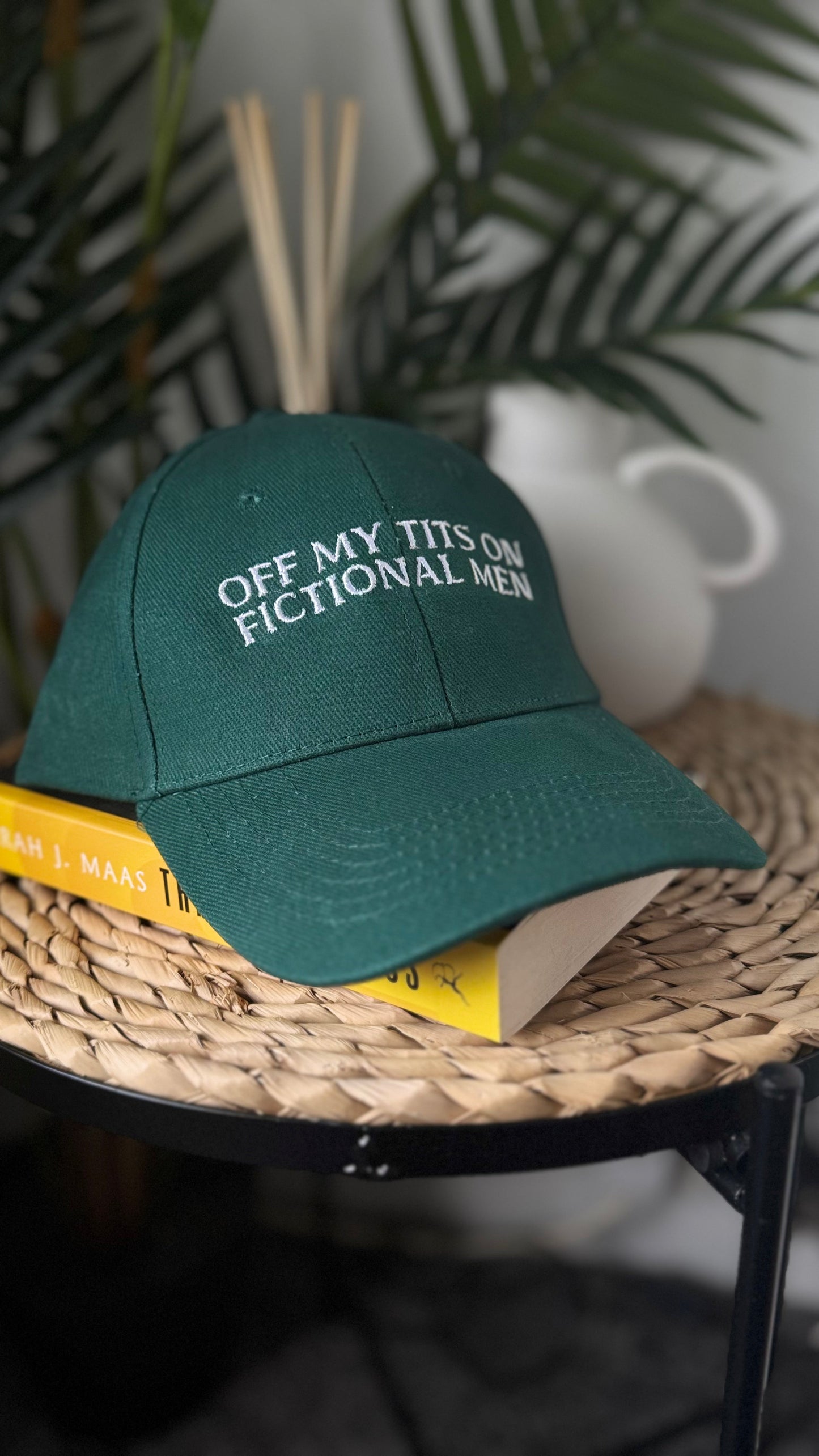 Off my tits on fictional men Embroidered Cap