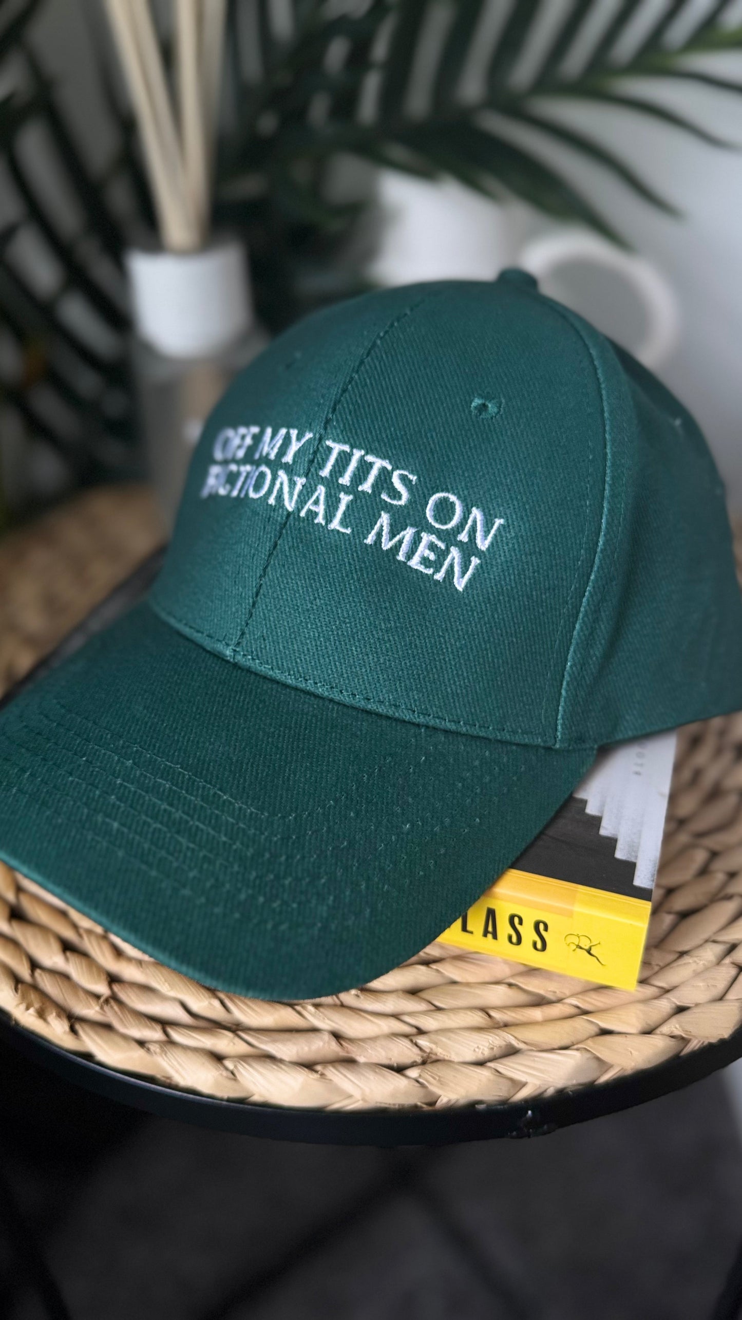 Off my tits on fictional men Embroidered Cap