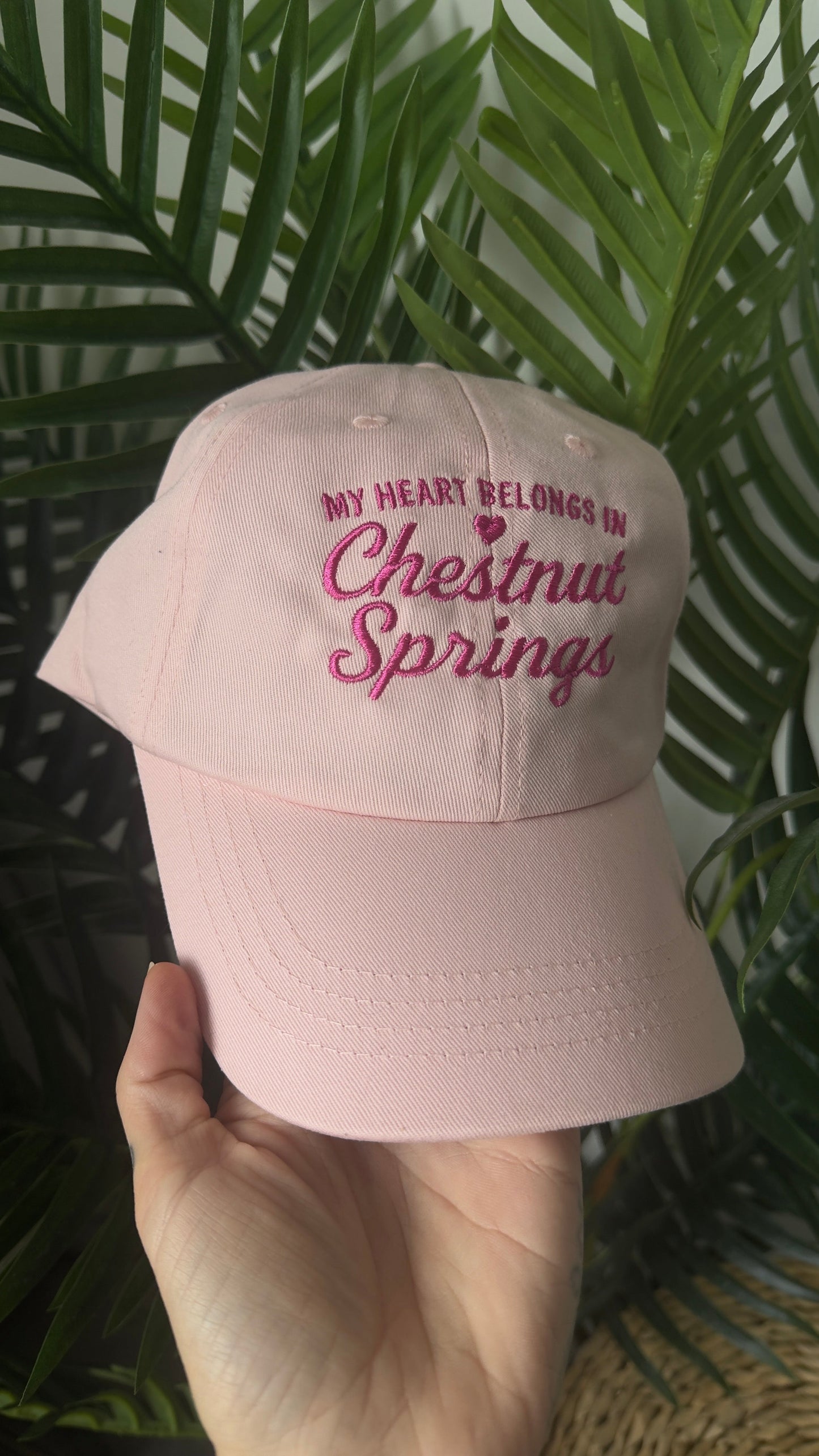 My Heart Belongs In Chestnut Springs Embroidered Cap
