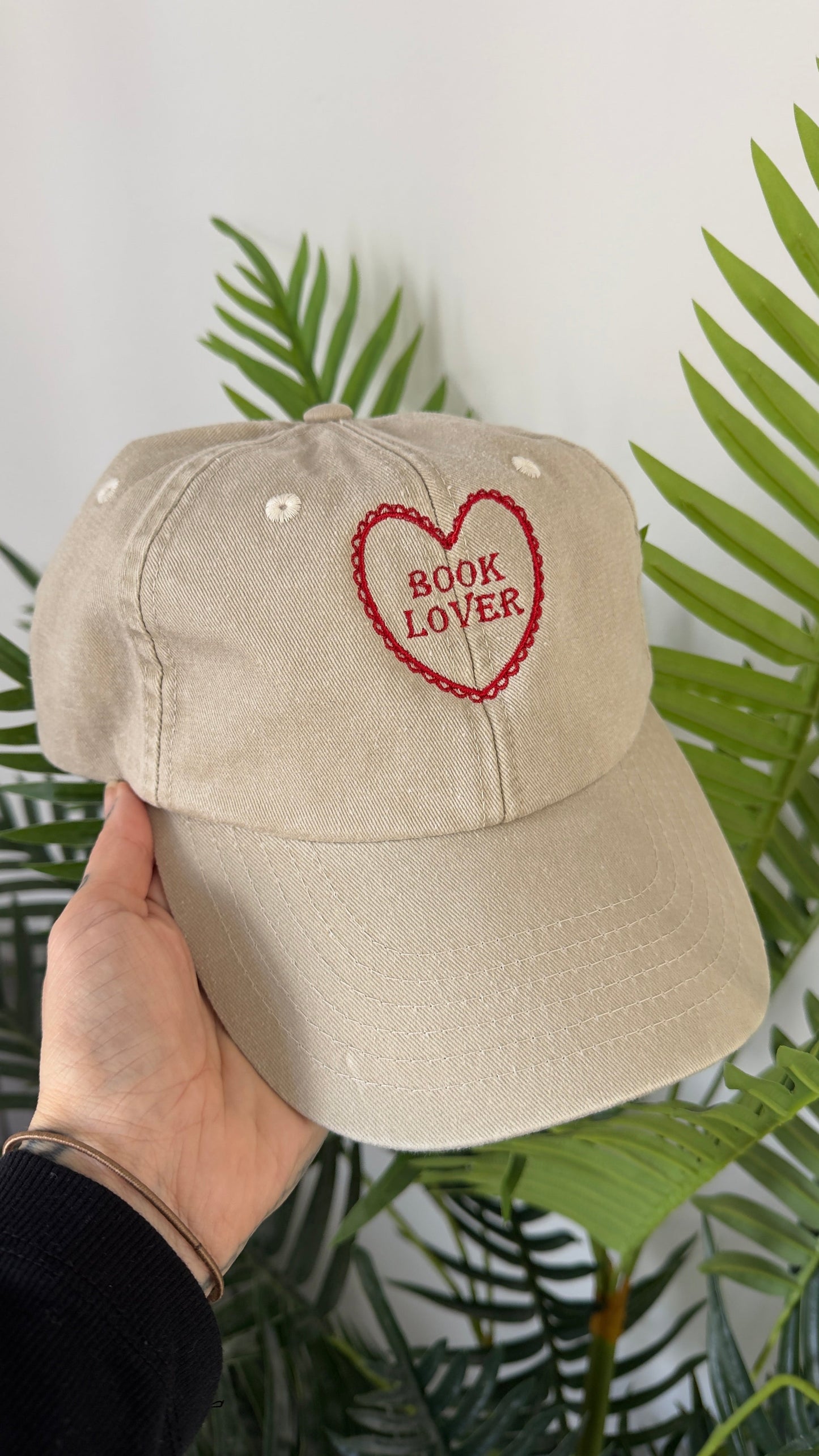 Book Lover Heart Embroidered Cap