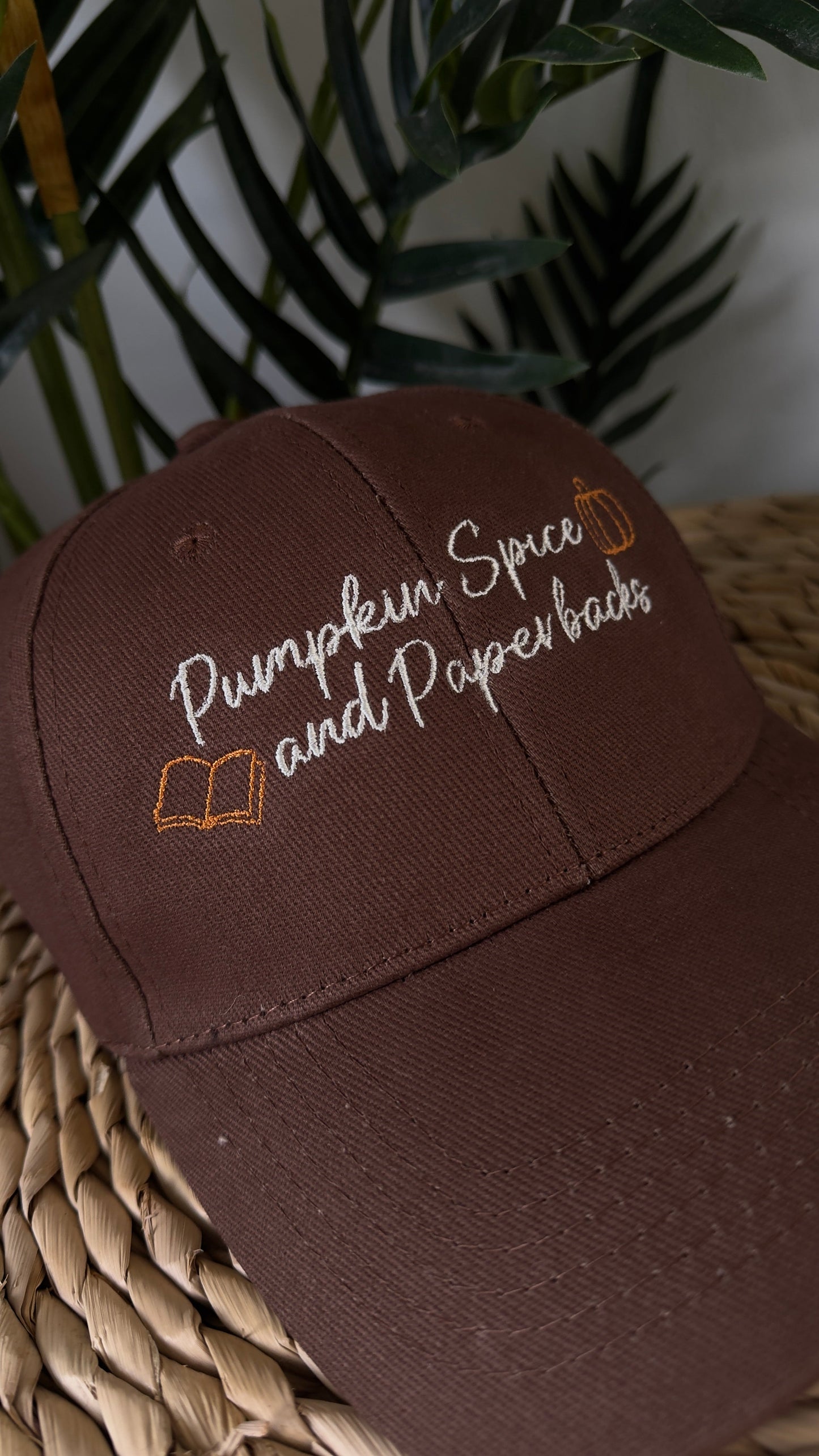 🎃 Pumpkin Spice & Paperbacks Embroidered Cap 🎃