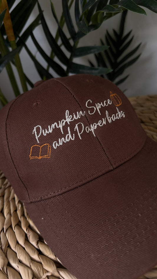 🎃 Pumpkin Spice & Paperbacks Embroidered Cap 🎃