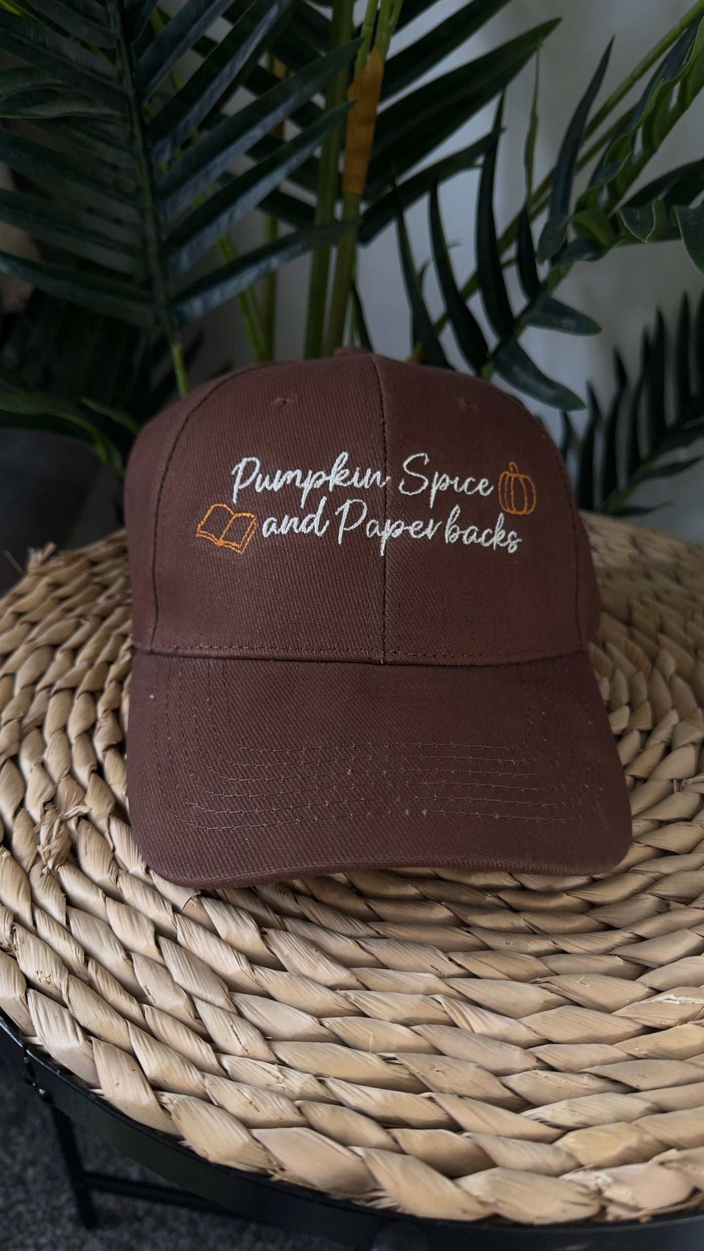 🎃 Pumpkin Spice & Paperbacks Embroidered Cap 🎃