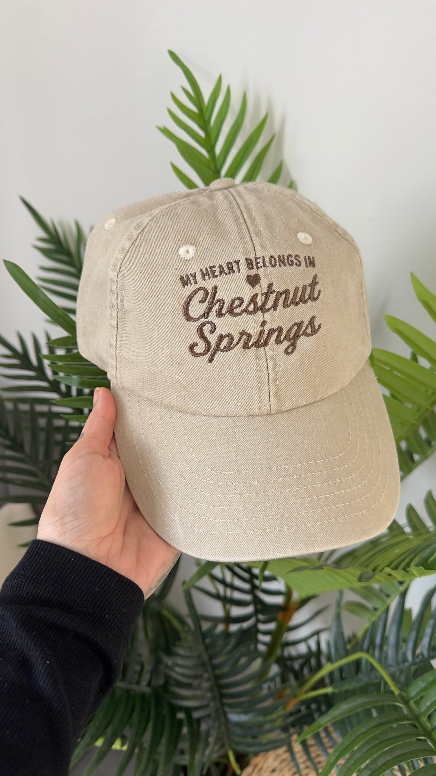 My Heart Belongs In Chestnut Springs Embroidered Cap