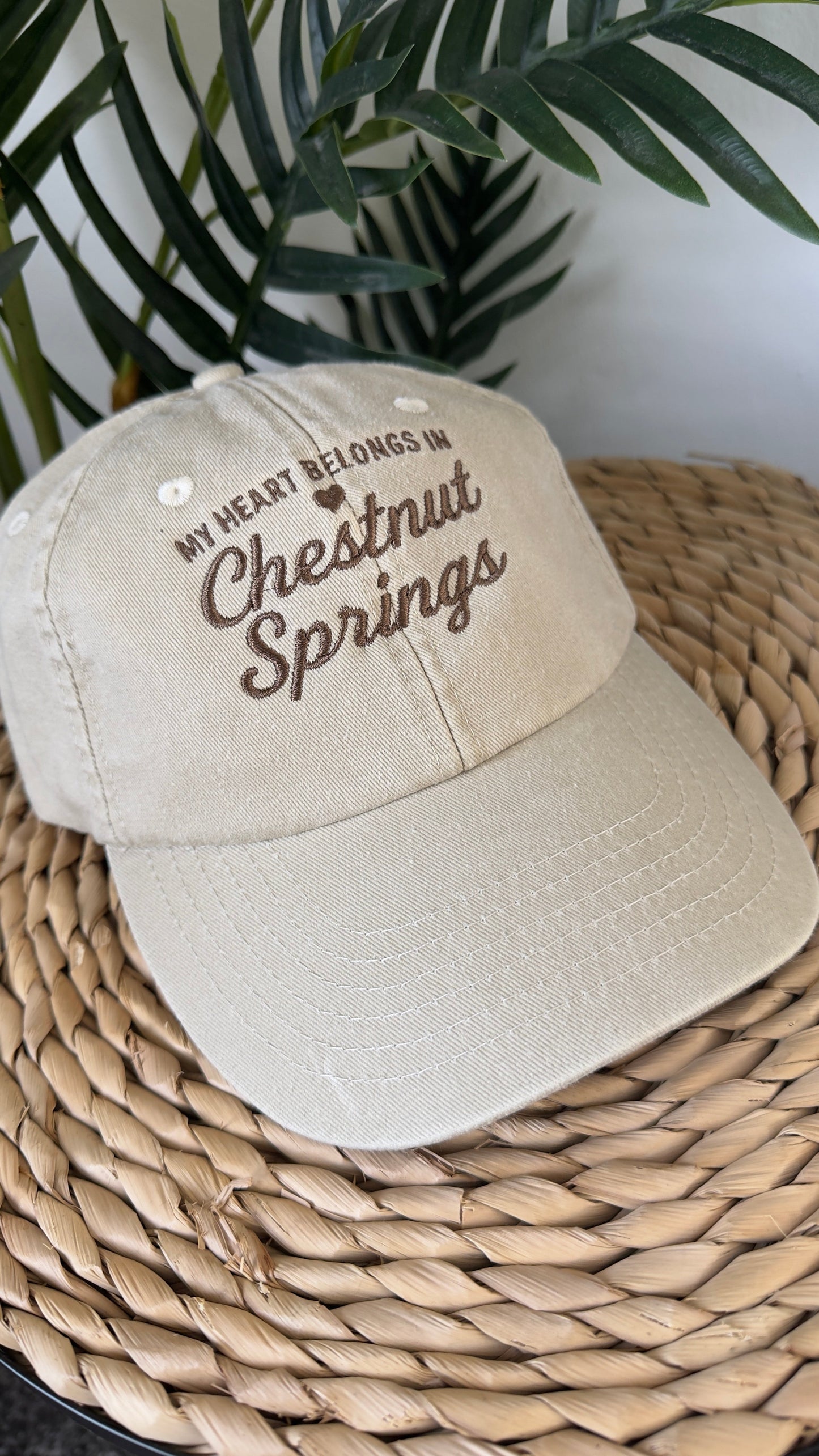 My Heart Belongs In Chestnut Springs Embroidered Cap
