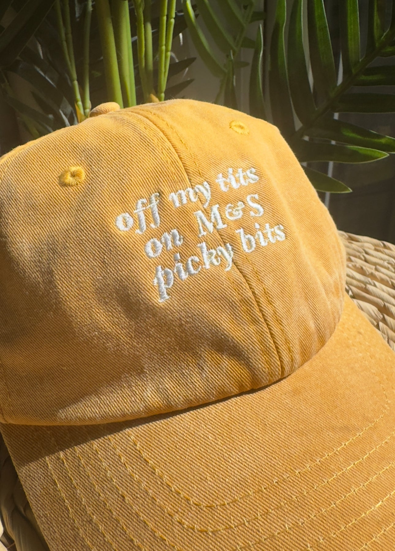 Off my tits on M&S picky bits Embroidered Cap