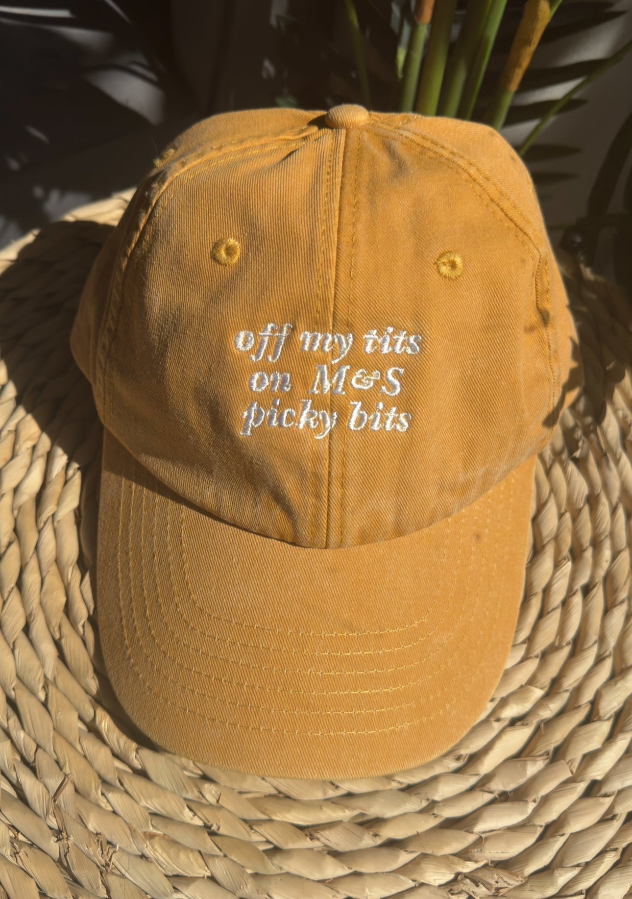 Off my tits on M&S picky bits Embroidered Cap